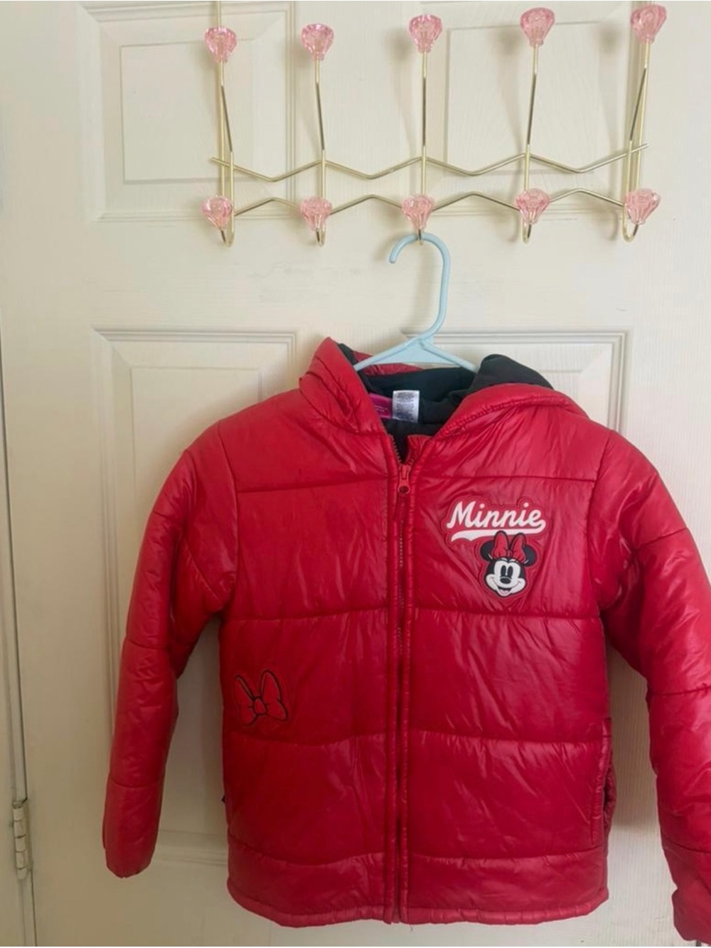 Disney Red Minnie Hooded Puffer Jacket